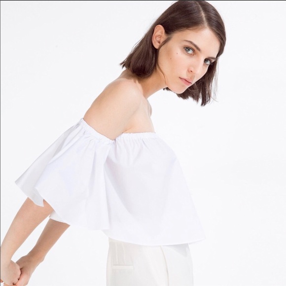 Zara Tops - Zara • Off Shoulder White Top • Size S